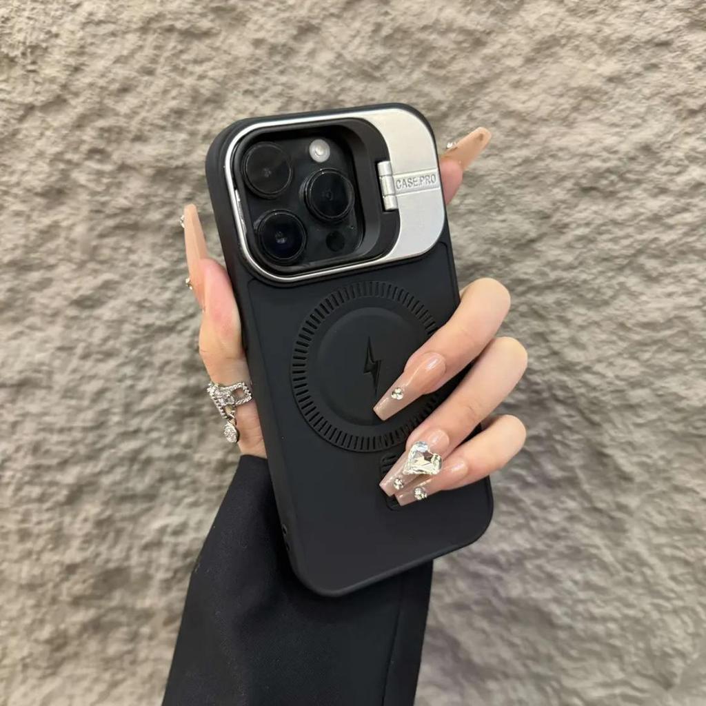 Многофункциональный чехол-книжка с подставкой, подходит для iPhone 16/15/14, матовый, из мягкого силикона, с магнитной защитной крышкой Lightning