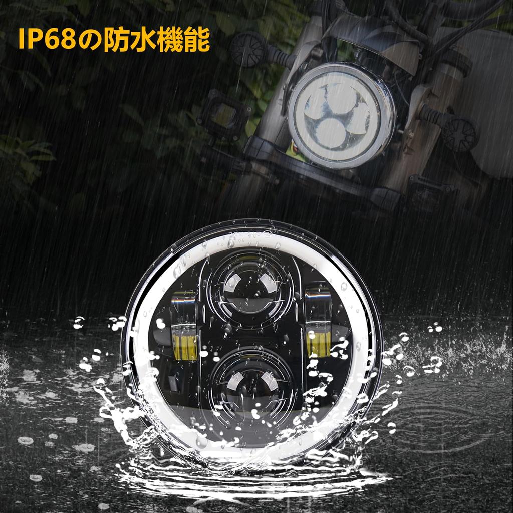 Vancroser дюймовая светодиодная фара для мотоциклов Светодиодный мотоциклетный проектор Переключаемый 5000 лм Белый Кольцо DRL кальмара 12 В Высокая яркость IP67 Пылезащищенный