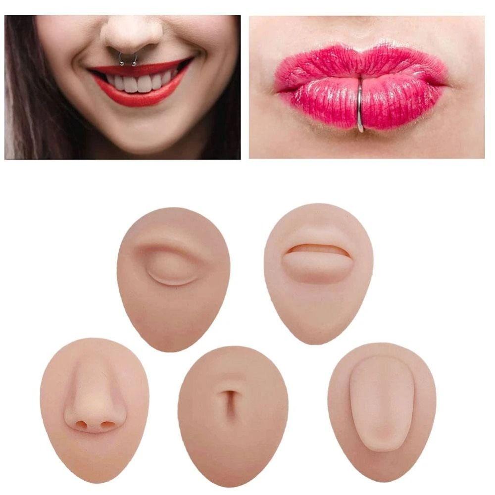 Дисплей Силиконовая Модель Лица Тату Пирсинг Практика Ювелирный Инструмент Симуляция Часть Тела