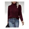 Basic Women's Turtleneck Knitted Turtleneck Sweater With Roving Pattern