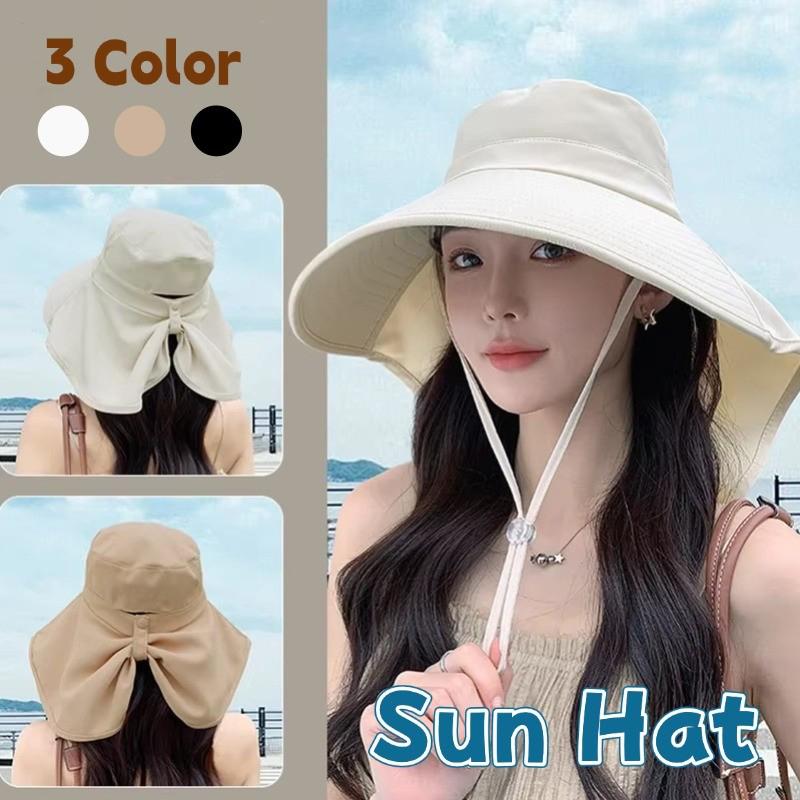 UPF50+ Womens Sun Hat Summer Ponytail Opening Wide Brim Foldable Travel Beach Fishermans Hat for Outdoor Activities