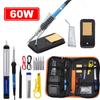 60W Soldering Iron Kit Electronics Welding Irons Solder Tools Adjustable Temp 220V 110V Solder Station Desoldering Pump