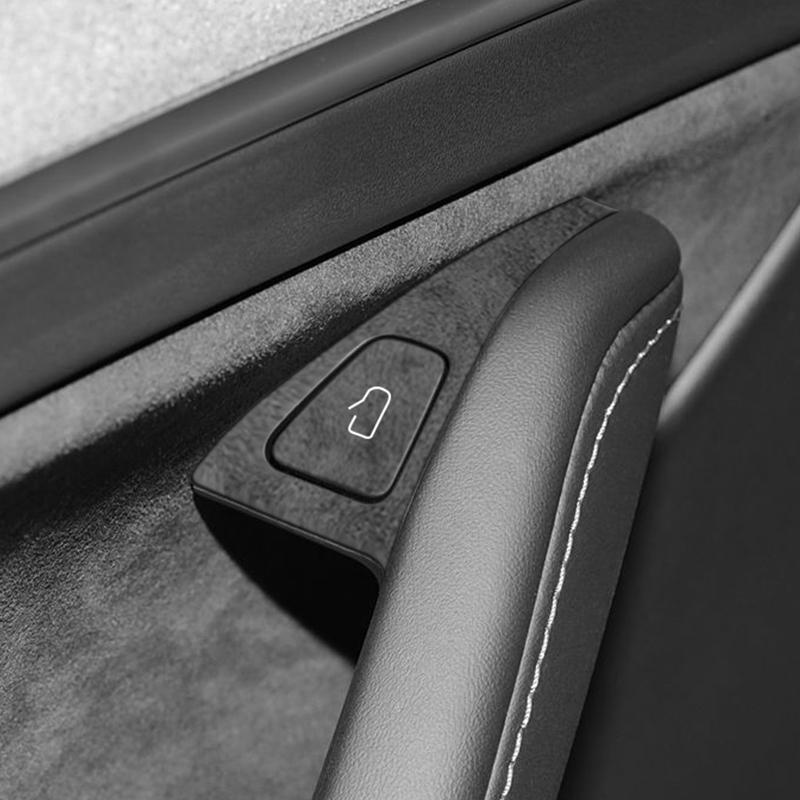 Top Suede For Tesla Model 3 Model Y (2019-2024) Door Switch Button Trim Cover Protection Decoration Car Interior Accessories