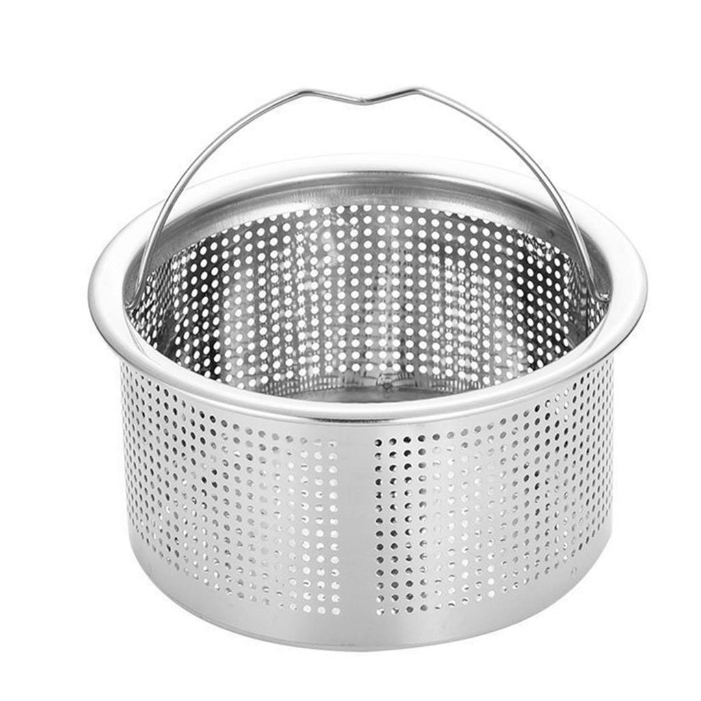 Kitchen Sink Strainer with Handle 304 Stainless Steel Sink Drain Deep Cup Basket Strainer 3in Outer Diameter