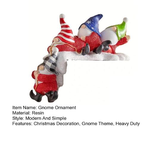 Рождественская статуэтка гнома, сидящая на полке, подвесная, четыре