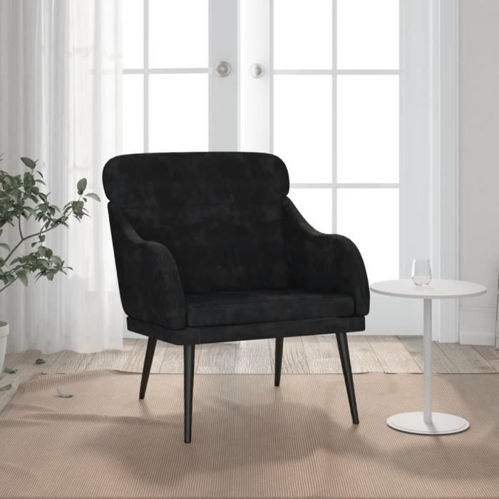 351440 vidaXL Armchair Black 63x76x80 Cm Velvet
