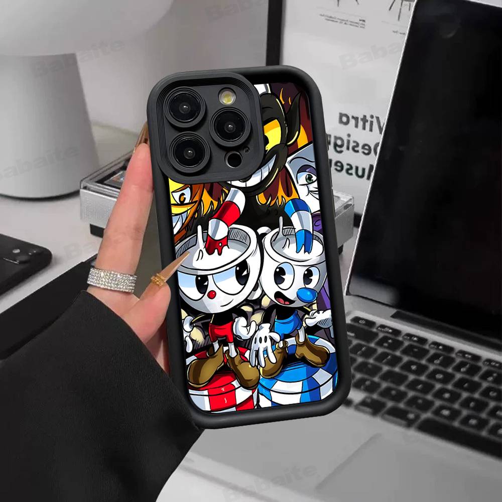 Anime Cuphead Cartoon Phone Case For IPhone 17 16 15 14 13 12 11 Pro Max Plus Silicone Shockproof Case
