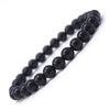 Браслет из круглых шариков Морион 6 мм, внутренняя окружность, приблизительно 18 см, черный кристалл, фантомный кристалл, натуральный камень, молитвенные четки из камня