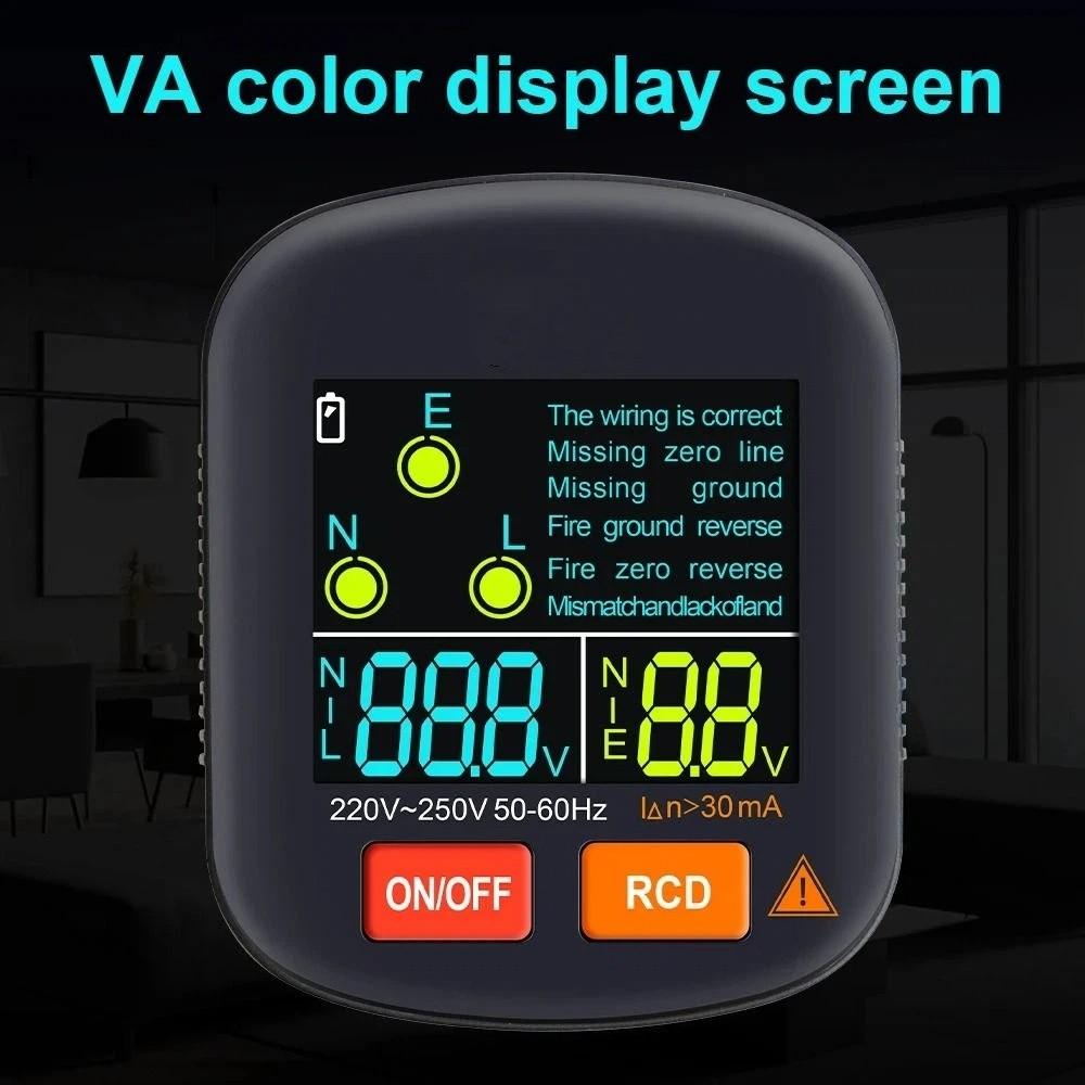 Ground Zero Line Socket Detector Digital Smart Digital Outlet Checking Tool Socket Tester  EU Plug