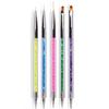 Nail Art Brush & Dotting Pen Set - 5 Dual-Ended Tools for Painting, Lining, & Gel Application