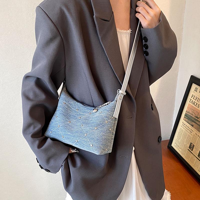 Женская джинсовая летняя модная сумка кроссбоди - Нишевый дизайн сумка-пельмень