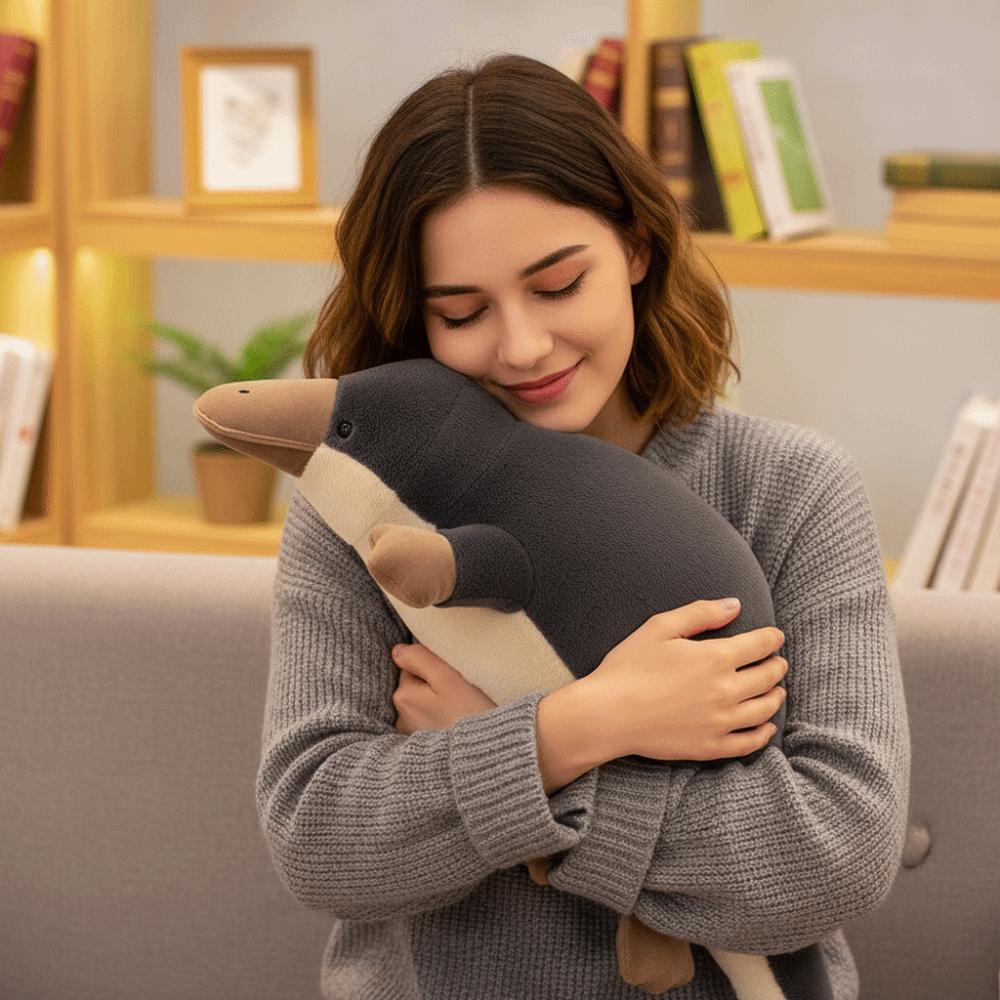 Grey Color Platypus Plush Toy High Quality Stuffed Animal Toy Cute Design Lying Plush Toy Kids Toy