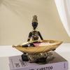 Африканский черный мужчина смола фруктовая ваза - Европейский стиль настольное украшение