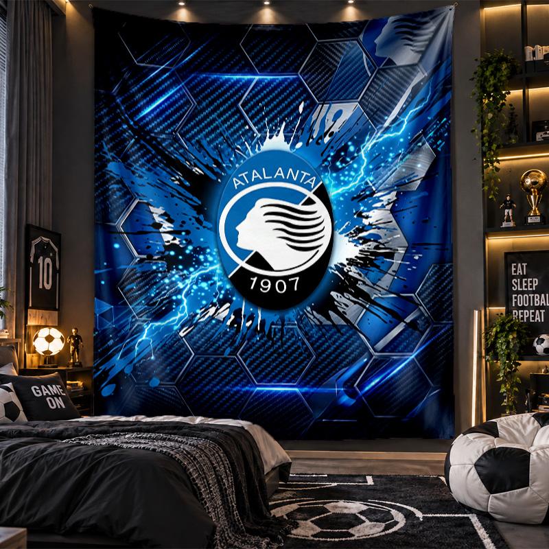 Wall Hanging Tapestry Atalanta FC Print Cloth for Living Room Bedroom Home Decor