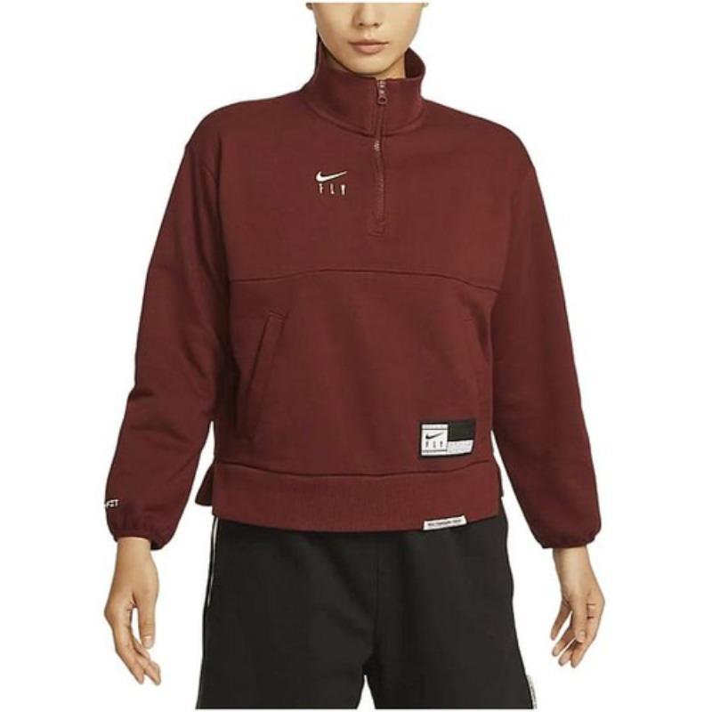 Nike Свитшот женский Swoosh Fly Темно-красный командный FQ4090-619
