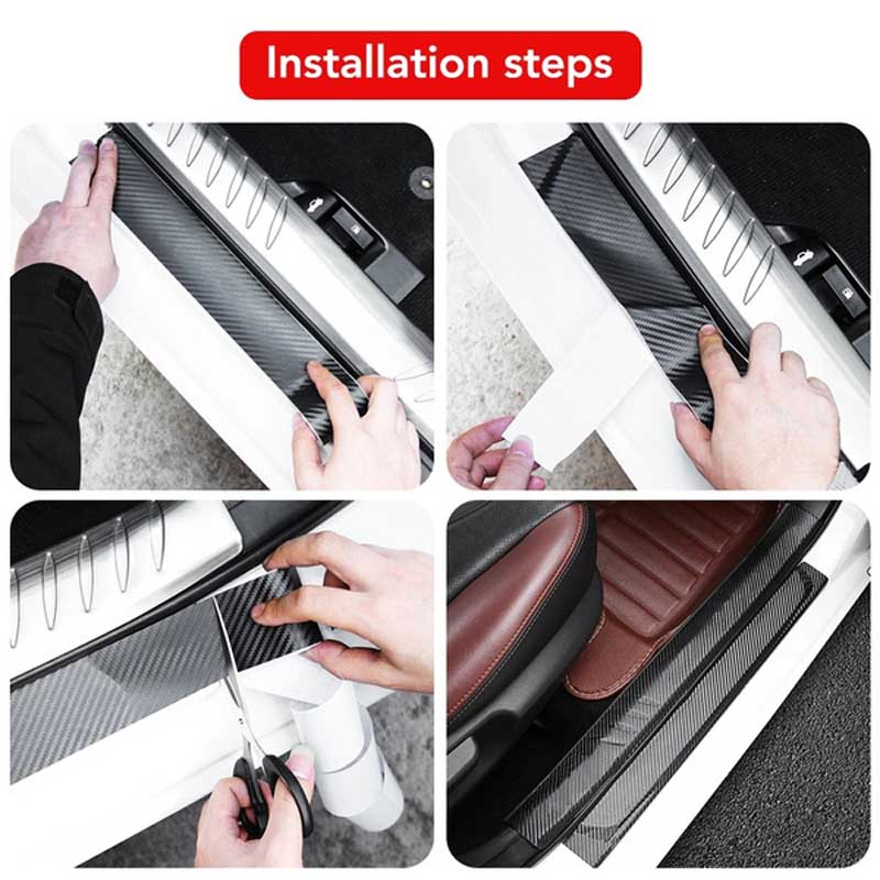 3D наклейка из углеродного волокна для автомобиля, защитная паста для самостоятельного изготовления, полоска для порога автомобиля, боковое зеркало, лента против царапин, водонепроницаемая защитная пленка