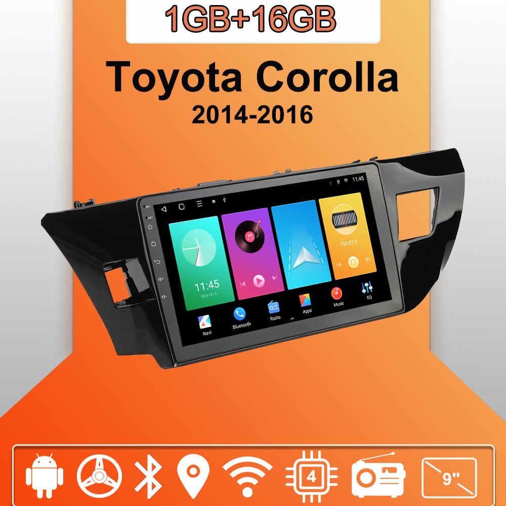 Автомобильное радио Android Auto Carplay для Toyota Corolla 2014-2016, мультимедийный проигрыватель, головное устройство, стерео, GPS-навигация, BT WIFI 1+16 ГБ