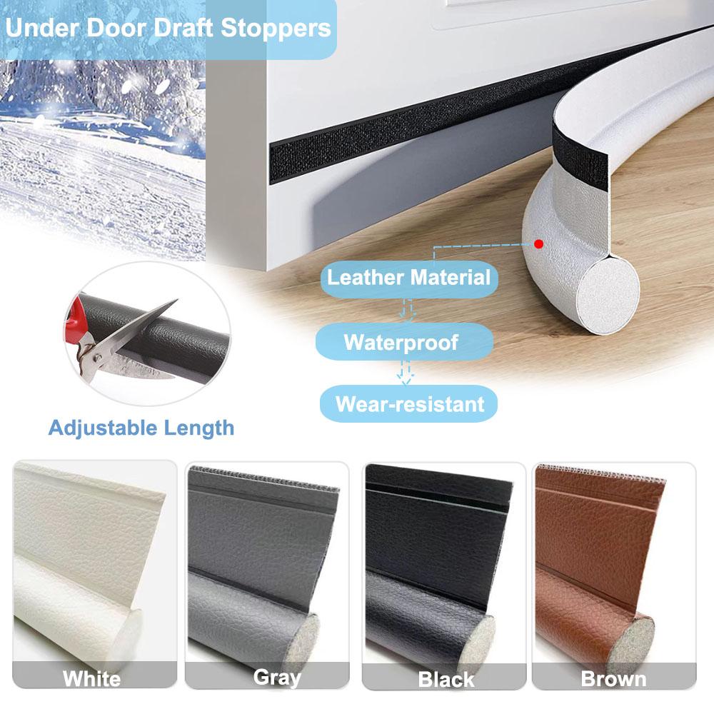 1pc Door Bottom Sealing Strip, Adjustable Weatherstrip Under Door Draft Stopper, Anti-cold One Side Foam Blocker, Weather Strip