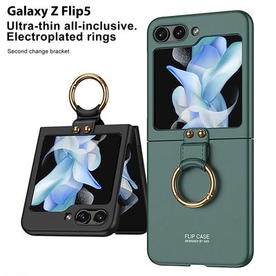 Ультратонкий чехол с кольцом-держателем для Samsung Galaxy Z Flip 5 Z Flip 4 Z Flip 3, роскошный складной модный защитный чехол