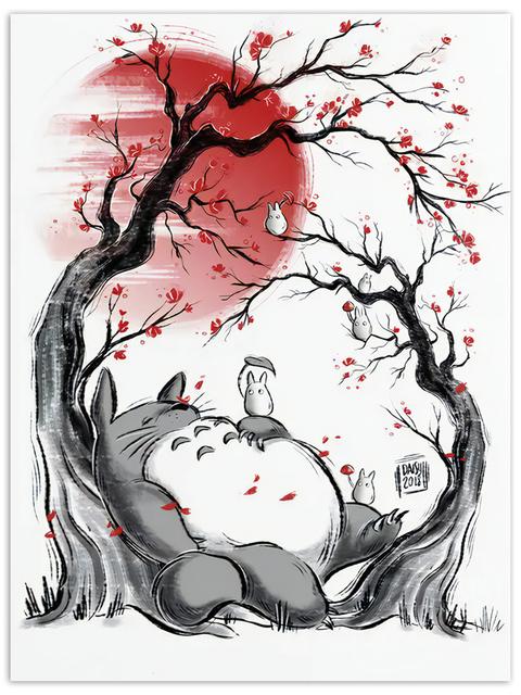 Холст в скандинавском стиле, современный печатный аниме-плакат Хаяо Миядзаки, украшение дома, настенная живопись, картина для гостиной, модульная без рамки