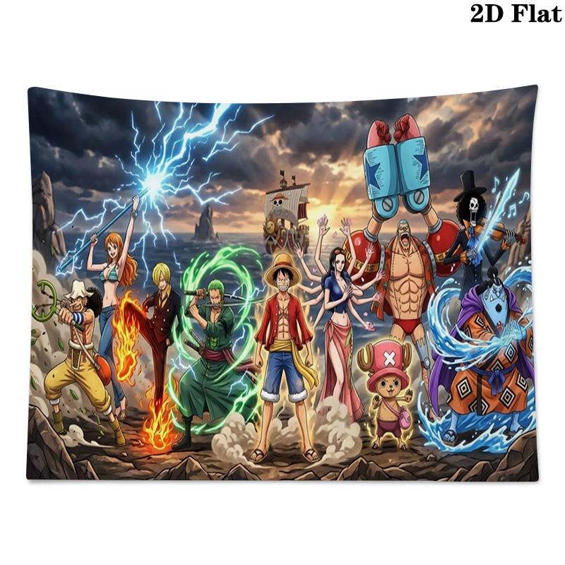 Japanese Anime Pirate Wall Tapestry Aesthetic Wall Hanging Printed Fabric Blanket Decorative Tapestries for Bedroom Living Room Home Decor