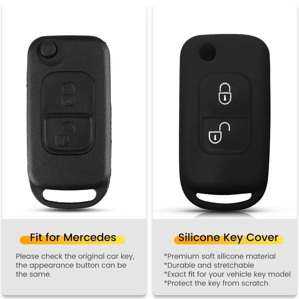 Для Mercedes Benz SLK E113 ACES W168 W202 W203 AC Class 2 Button Remote Folding Key Cover Case Fobs Shell Holder Silicone