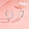 S925 Silver Rhombus Earrings Temperament Versatile Square Ear Buckle Premium Sense Stacked Plain Ring Earrings