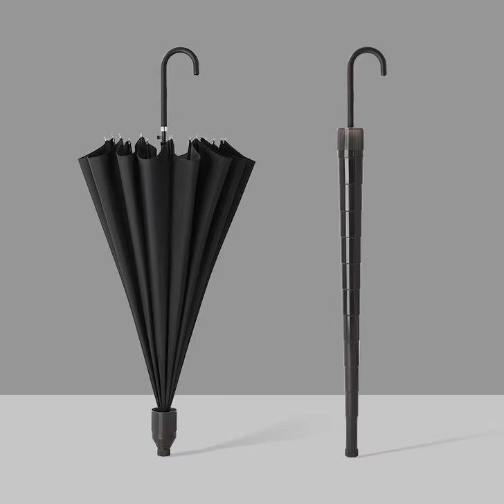 Новый 16-спицевый маленький свежий простой модный креативный зонт-автомат с изогнутой ручкой, водонепроницаемый чехол для зонта
