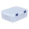 Пряжка для контейнера Iris Ohyama, герметичный контейнер MBR-22, прозрачный/темно-синий, ширина прибл.. 52,5 см x Глубина примерно. 38,1 см x Высота примерно. 18,7 см