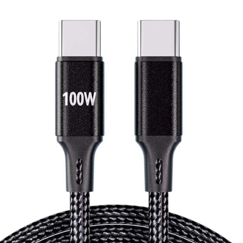 Fast Speed 100W USB C Charging Cable Type C To Type C 1M Nylon Braided Fast Charging Wire For Charging