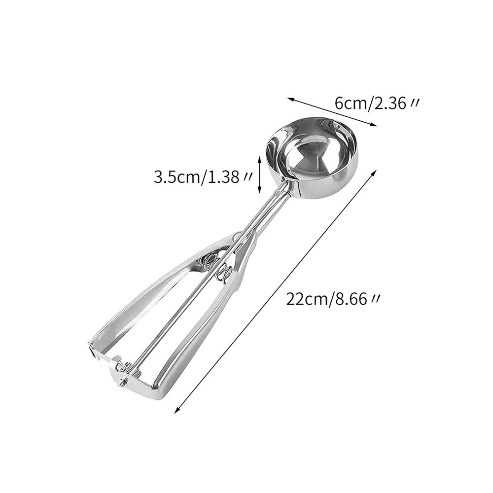 Ложка для мороженого с курком, нержавеющая сталь, ложка для печенья, для выпечки кексов с фруктовым печеньем и тестом