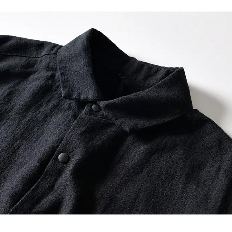 Осенне-зимнее теплое мужское пальто, повседневные флисовые куртки для мужчин, отложной воротник, хлопковое льняное пальто с пуговицами, утолщенное свободное пальто