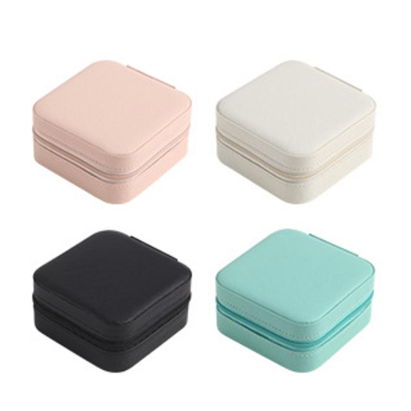 Мини-органайзер для ювелирных изделий, дорожный футляр для ювелирных изделий на молнии, коробки для сережек, ожерелий, колец, портативная шкатулка для ювелирных изделий с откидной крышкой для хранения