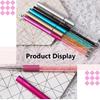 Nail Art Brush Pen  With Cap Pink Rhinestone Diamond Metal Acrylic Handle Gel Liquid Salon Liner