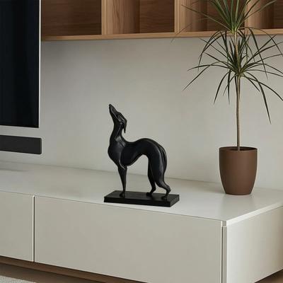 3D-печатная статуэтка борзой, минималистичная скульптура собаки матового черного цвета, реалистичная фигурка борзой, статуэтки собак для декора дома и офиса, борзая