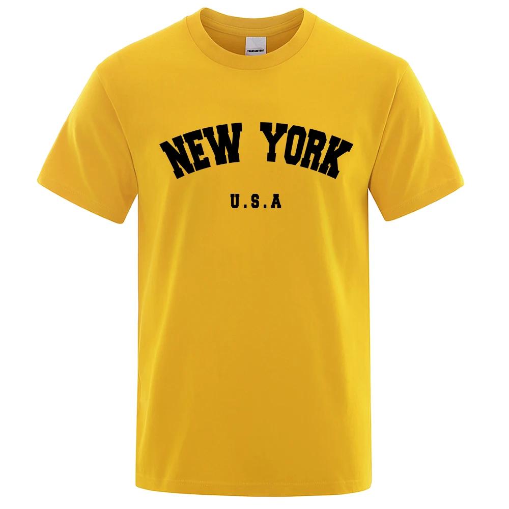 U.S.A York City T Shirts Summer Cotton Tops T-Shirt Short Sleeve Fashion Casual Streetwear O-neck Letter Tee Shirt