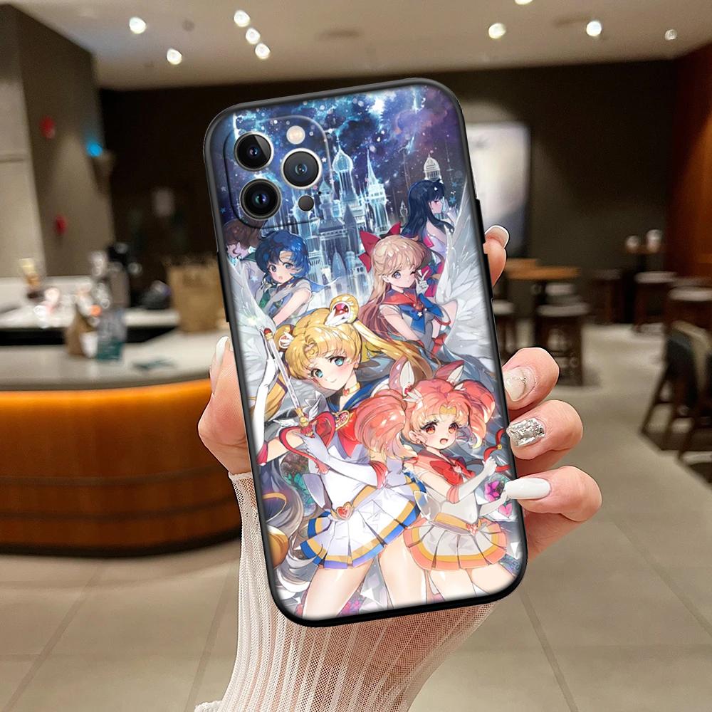 S-Sailors M-Moon Phone Case for Samsung Galaxy A11 A12 A13 A15 A52S A53 A55 A56 A70 A71 A72 A73 F06 F16 F56 S10 Plus S10e