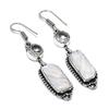 Natural Laguna Lace Agate, Topaz 925 Sterling Silver Jewelry Earring 2.36" C6s25