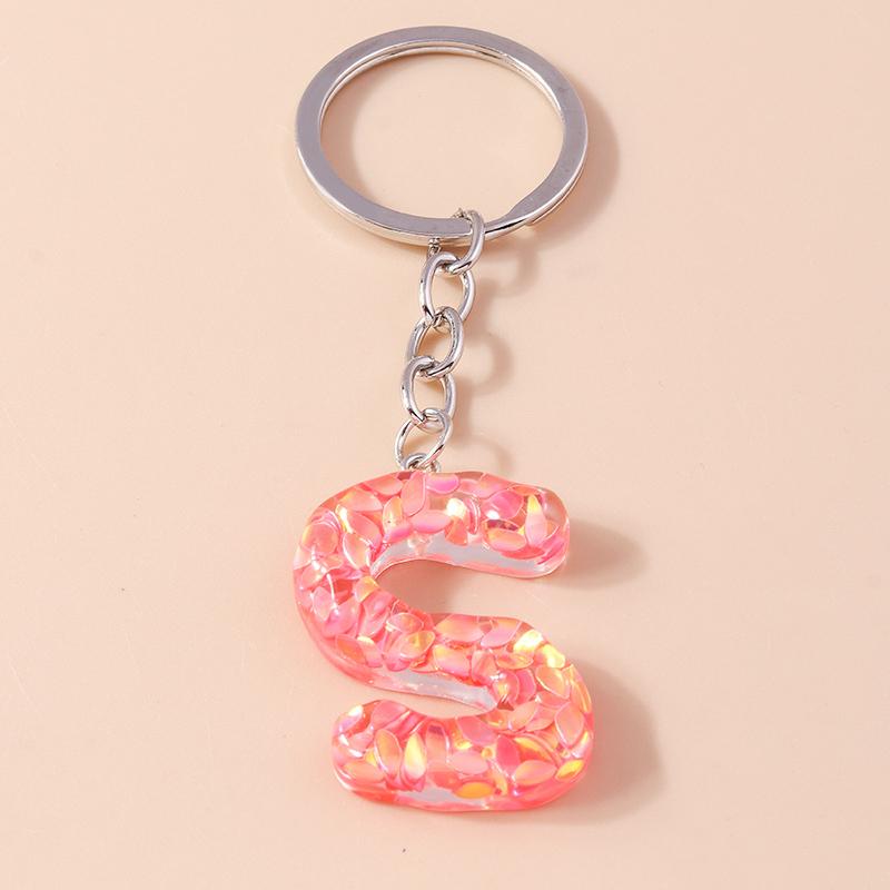 New Creative Flower Initial 26 Letter Keychain A-Z Alphabet Keyring Pendants for Women Girls Handbag Decor Jewelry Accessories