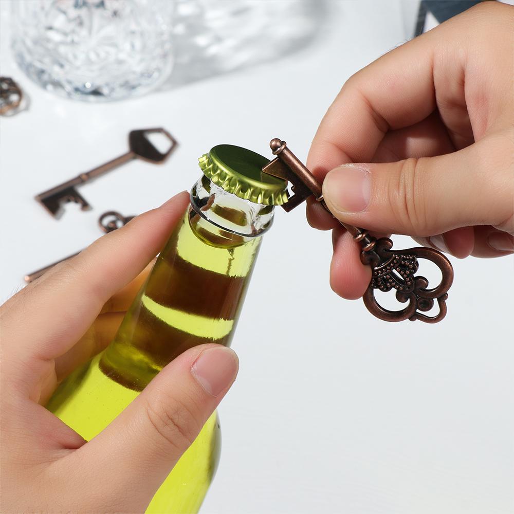 Новые сувениры для вечеринок Винтажный свадебный декор брелок для ключей с вином Сувенирный ключ Открывалка для бутылок Открывалка для пива