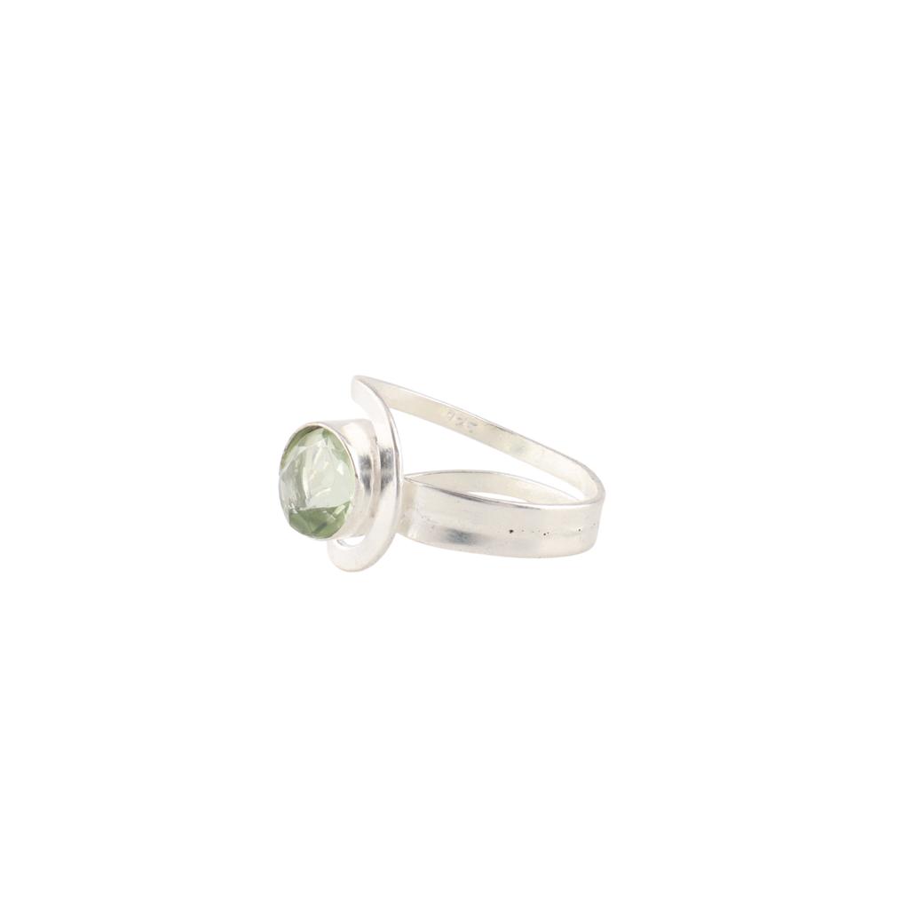 Green Amethyst Gemstone 925 Sterling Silver Jewelry Handmade Ring Gift For Her RR-68-4