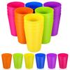 BESTOYARD Reusable Plastic Cups for Drinks, Tasting, and Wine, 6 Colors, 24-Piece Set (No Straws)