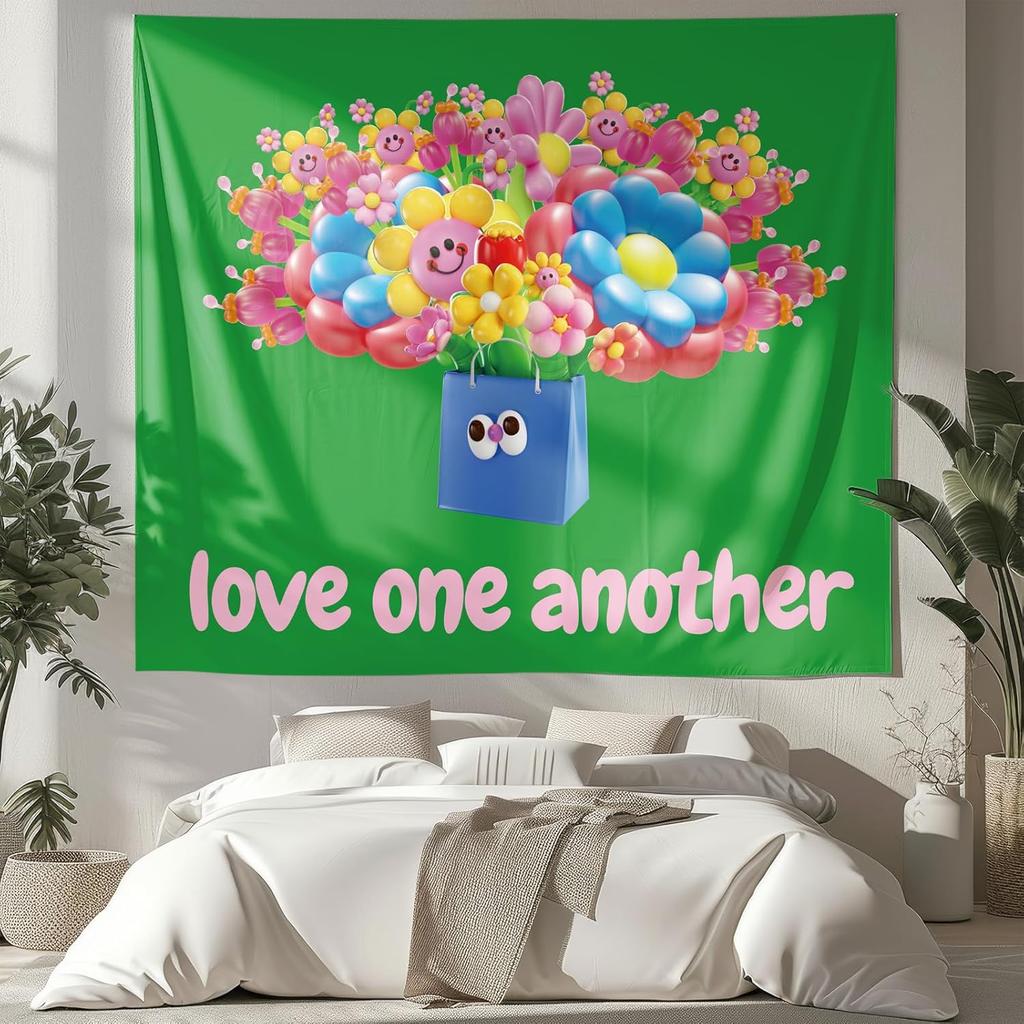 NIPINUS Christian Wall Tapestry with Bible Verses - Joshua1:9,Large tapestry wall hanging,Green Retro Motivational Flags Tapestry for Bedroom, Dorm,