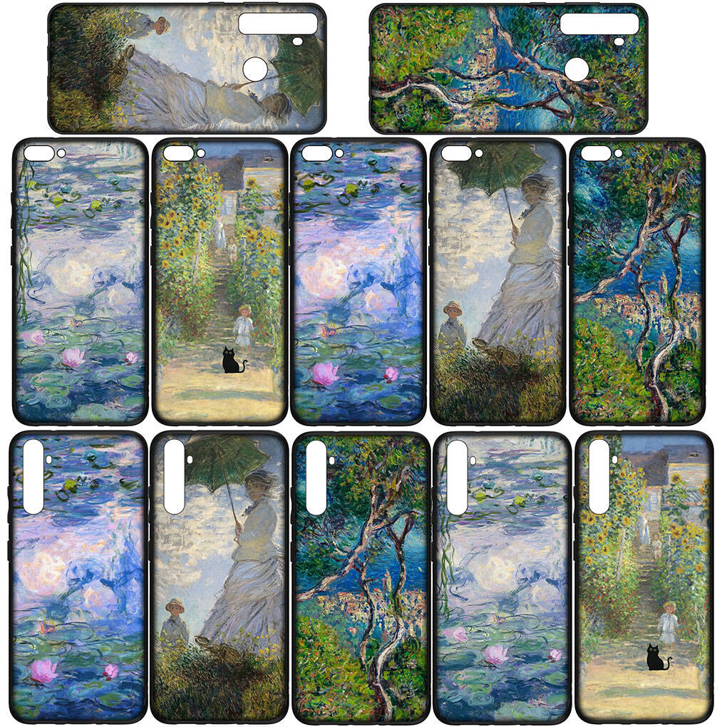 Cover for iPhone 17 16 15 Xiaomi Poco Redmi Note 14 13 12 11 Pro 16e Samsung Galaxy S25 S24 S23 OPPO Huawei Claude Monet Waterlily Cat Art Phone Case