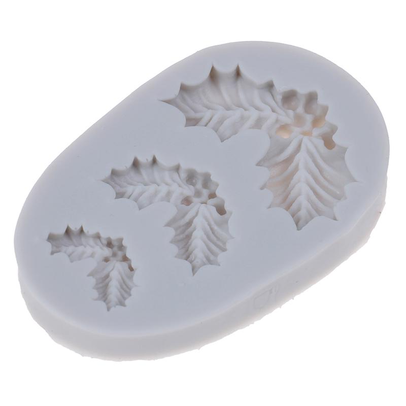 Силиконовая форма для торта, Рождественская Холли, помадка, шоколадное печенье, формы для конфет, инструменты