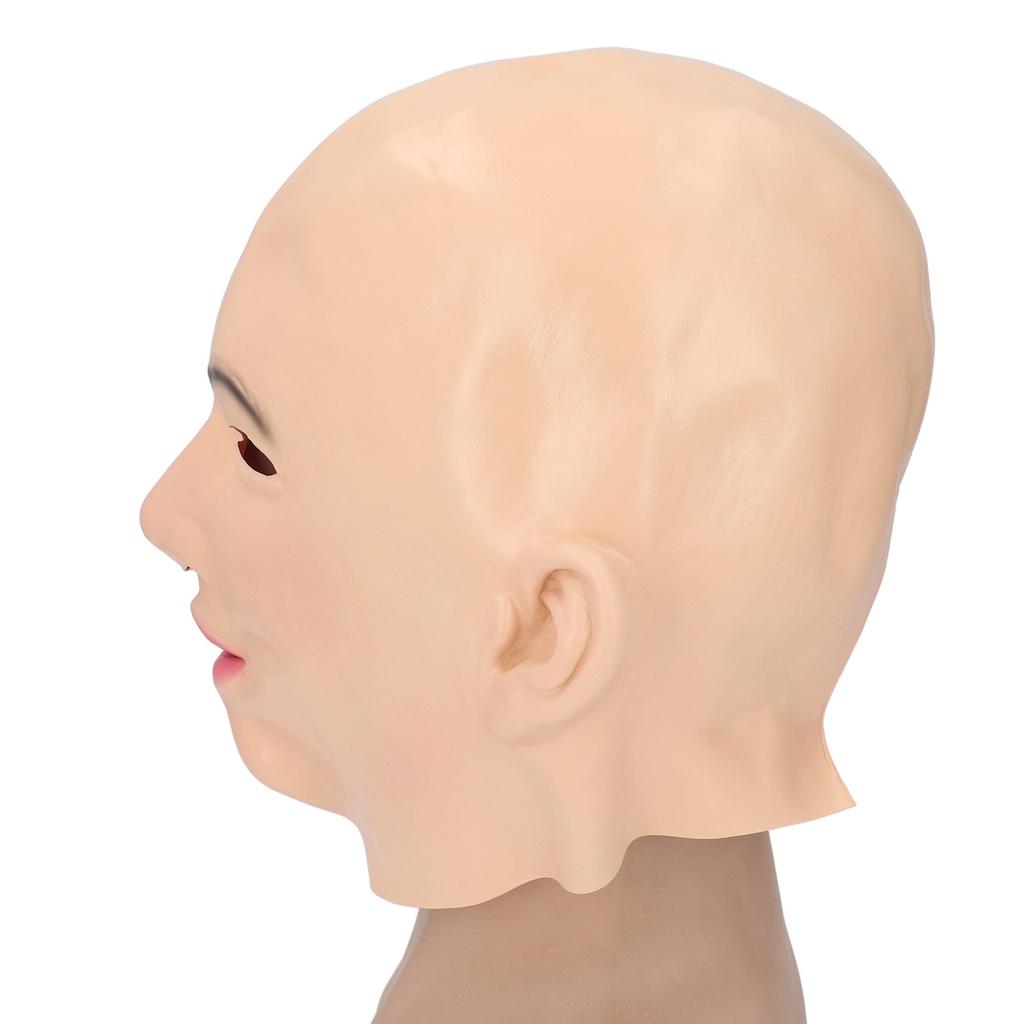 Полная голова женщины из латекса с реалистичными отверстиями для глаз, реалистичное женское лицо из латекса для косплей-вечеринки Cro