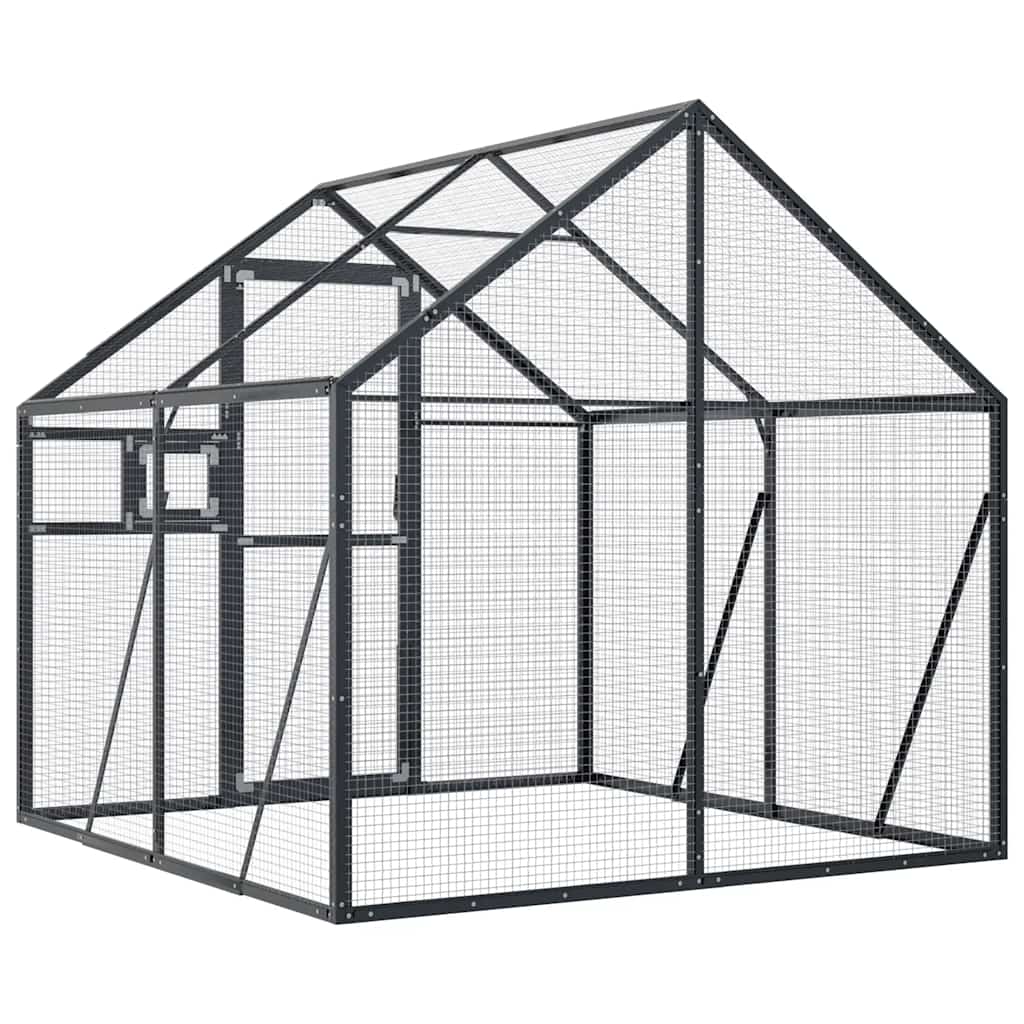Vidaxl Woliera, Antracytowa, 1,79X2X1,85 M, Aluminium