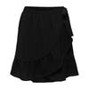Women's Black Ruffled Wrap Skirt
