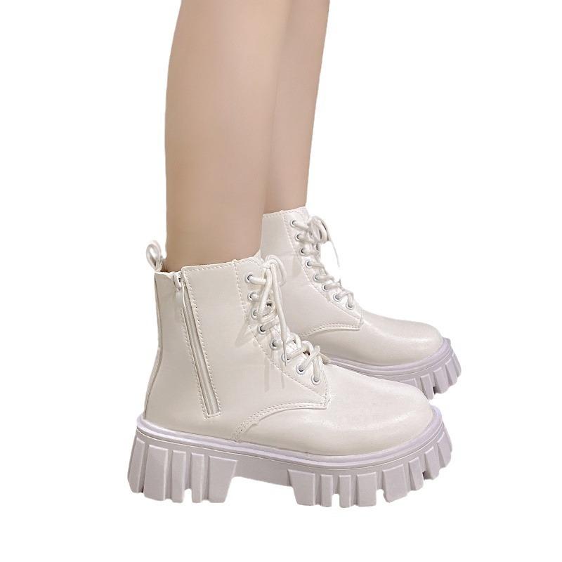 Короткие ботинки Martin женские туфли на платформе со шнуровкой сбоку женские ботинки