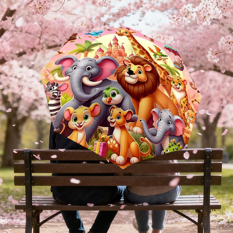 1PC Animal Castle Umbrella-8-Rib Reinforced, Automatic Open, Lightweight & Durable, Fashion Accessory for Outdoor, H0329